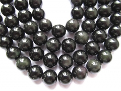 2strands 4-16mm Geniune Rainbow Obsiidan gemstone round ball black flashy evil obsidian beads
