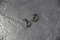 CZ Micro Pave Letter "D" Charm with Jump Ring