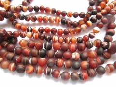 high quality 6-20mm Read Agate Gemstone onyx Round Ball Veins crab matte Agate Jewelry Necklace Loose beads 16inch