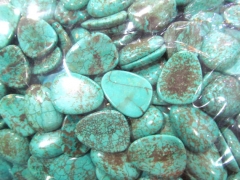 20pcs 20-35mm Turquoise stone Cabochons turquoise bead teardrop triangle Veins  blue Green mixed jewelry beads