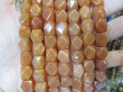 Oranger Yellow Jade Indian Agate pink quartz Gemstone earthy Brown Hexagon Barrel Cube faceted 12X10mm Full strand 16" Loose bea