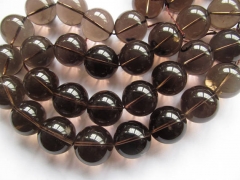 AA-- 20mm 16inch Smoky Rock Crystal Quartz Citrine Amethyst Brown Rock Crystal Round Ball Faceted Translucent Necklace bead