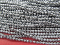 wholesale 5strands 2 3 4 6 8mm Hematite gem Titanium plated ,round ball grey blue silver,gold,gunmetal,purple,brozne mixed loose