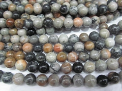 Wholesale Chrysoberyl Cat Eye Gemstone Round ball drak grey Chrysoberyl jewelry Loose Beads 6-12mm Full strand 16"