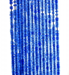 2mm Czech Glass Blue Navy Round Tube Heishi Loose Beads 13 inch Full Strand (90184297-850)