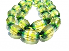 high quality Ametrine gemstone green yellow rock crystal barrel drum faceted jewelry beads 12x16mm full strand