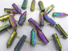 high quality Natural Rock Quartz ,sharp spikes freeform blue green puprle rose pink red blue rainbow mixed bead 15-50mm full str