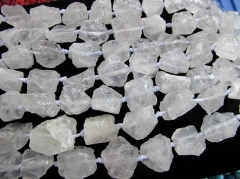 15-25mm 16inch crab quartz rock crystal beads nuggets freeform faceted matte white quartz necklace beads