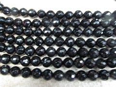 2-12mm Brazil agate gemsotne round Faceted black agate onyx Loose beads 16" strand