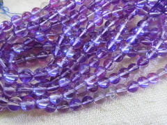 6-12mm 2strands AB Mystic Purple Aura Quartz Gemstone Titanium grey blue matte Rainbow Round Loose Beads crystal Rock