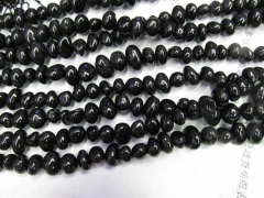 Natural Balck Tourmaline Rough Crystalline Nuggets 6-12mm gemstone Beads-strand 16"