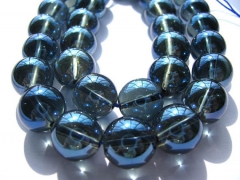 4-12mm natural quartz beads Full strand 16inch blue  Quartz grey quartz Round Ball smooth Crystal Jewelry