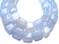 genuine chalcedony 2strands 8-16mm Natural Blue Chalcedony Beads square box jewelry bead