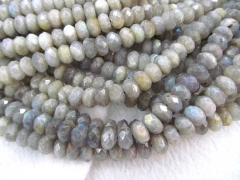 genuine Labradorite Bead Natural Labradorite Rondelle Roundels Abacus Faceted Grey Loose Bead 3X5 4X6 5X8 6X10mm full strand