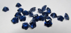 6mm 20pcs Sapphire blue Cubic Zirconia Beads, Jewelry Craft Supplies fluorial flower petal rainbow CZ earings