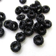 High Quality 100pcs 6-12mm,Micro Pave Crystal Black Jet Rondelle beads, Micro Pave Hematite Black Findings Charm, Round Jewelry