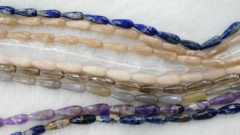 natural sunstone ,amethyst ,citrine quatz , lapis agate gemstone drop pearl faceted loose beads 6x16mm full strand