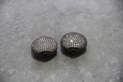 CZ Micro Pave 25mm Puffy Disc Beads