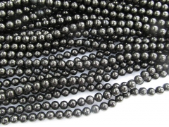 Wholesale 4 6 8 10 12mm Natural Jet pyrite Crystal Black Quartz Gemstone Round Ball Jet GEM Necklace beads