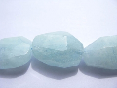 Genuine Aquamarine Beryl Freeform Nuggets Faceted Blue jewelry bead 15-35mm full strand