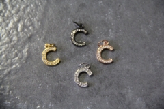 CZ Micro Pave Letter "C" Charm with Jump Ring