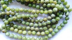 4-14mm full strand Natural Peridot olive Chrysoprase beads gems Round Ball green For Necklace Gemstone Loose beads