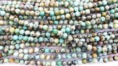 2strands 4-16mm Genuine African Turquoise beads Turquoise stone Round Ball Green loose beads