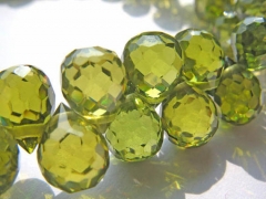 20pcs 5x7mm lemon green Cubic Zirconia Beads, Jewelry Craft Supplies diamond teardrop drop faceted CZ jewelry