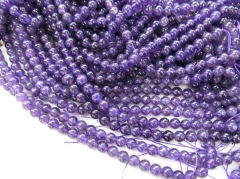 wholesale 4-14mm genuine Amethyst Black Crystal Quqartz Beads Rock Crystal Royla Blue Quartz Round Ball smooth Crystal Jewelry