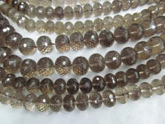 AA+ Full strand 16" SMOKE Smoky QUARTZ Rondelle Bicone faceted Brown neutral classic Topaz Smoky beads 5x86x108x1210x16mm