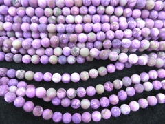 Charoite Matte 2strands 4-12mm Purple stone Crab Jade Beads, Natural Stone Beads, Jade Round ball Loose beads