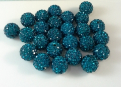 10 pcs 12 mm Shamballa Beads Shamballa Bracelet Shamballa Pendants Paved Crystal indicolite