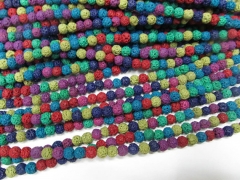 5strs 16" Colored Lava Beads 46810mm Gemstone Beads, Lava Rock, Natural stone, volcanic beads
