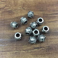 20 pcs 9*10mm Antique Silver Beads , Large Hole Beads,Tibetan Style Beads , Crafted supplies findings