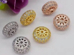 Special SALE --12pcs Micro Pave Cubic Zirconia 81012mm Rondelle heishi Beads-CZ Pave Bead-jewelry findings,Spacer-Diamond Styl