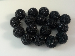 10 pcs 12 mm Shamballa Beads Shamballa Bracelet Shamballa Pendants Paved Crystal black