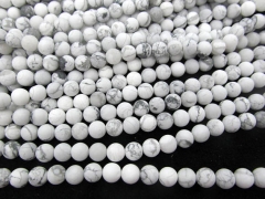 2strands 16" natural white turquoise White Howlite matte round beads 4-12mm