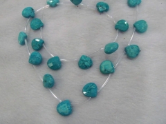 81012mm Turquoise Gemstone Teardrop Drop peach faceted blue green Turquoise Beads Jewelry Pendant full strand 16"