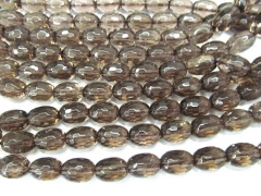 AA+ Full strand 16" SMOKE Smoky QUARTZ barrel drum rice faceted Luxe Chocolate Brown neutral classic Topaz Smoky beads 10-25mm