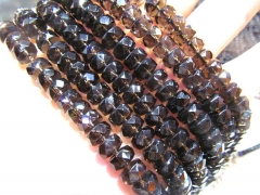 AA+ Full strand 16" SMOKE Smoky QUARTZ Rondelles Luxe Chocolate Brown Heishi Faceted fall neutral classic Topaz Smoky beads 5x8
