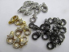 12pcs hematite pave clasp Micro Crystal Pave Diamond Clasps Jewelry Clasp Jewelry clasps 30-12mm