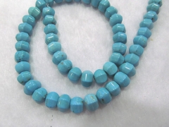 high quality blue Turquoise gemstone hexagon faceted turquoise beads 8x10mm full strand 16inch