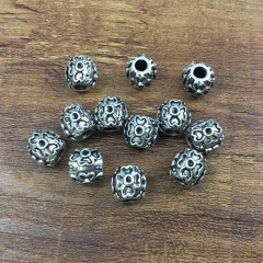 25pcs 9mm Antique Silver Beads , Metal Beads , Large Hole Beads, Tibetan Style Beads , Crafted supplies findings