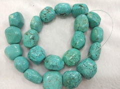 10-20mm Turquoise Gemstone Green Blue Nuggets FreeForm Faceted Turquoise Beads Full strand 16"