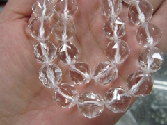 AA+ Grade 16inch Genuine Crystal Quartz Round briolette rock quartz round handmade faceted 68101214mm