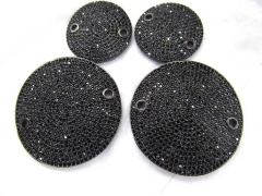 New Arrived micro pave Diamond Crystal Micro Crystal Pave CZ Round Disc Roundel curved bracelet connetor Jewelry beads 22-32mm 2