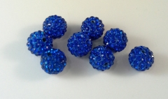 10 pcs 12 mm Shamballa Beads Shamballa Bracelet Shamballa Pendants Paved Crystal dark blue