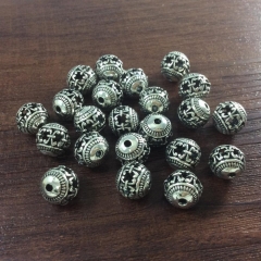 20pcs x 10mm Antique Silver , Metal Beads , Metal Spacer, Tibetan Style Beads , Crafted supplies findings
