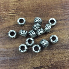 20pcs 6*10mm Antique Silver Beads , Large Hole Beads, Tibetan Style Beads , Crafted supplies findings