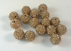 10 pcs 12 mm Shamballa Beads Shamballa Bracelet Shamballa Pendants Paved Crystal gold